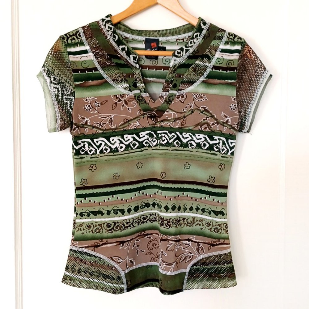ANAC Designed by Kimi Floral Short Sleeve Top